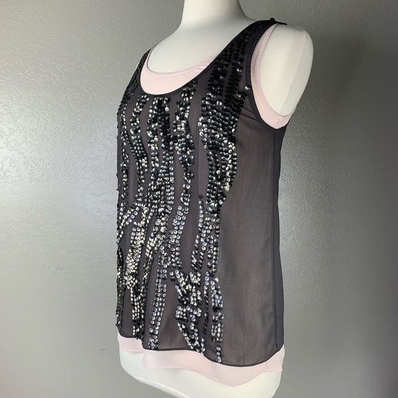 MM Couture Dusty Rose & Bronze Sequined Tank Tops - Picture 6 of 9